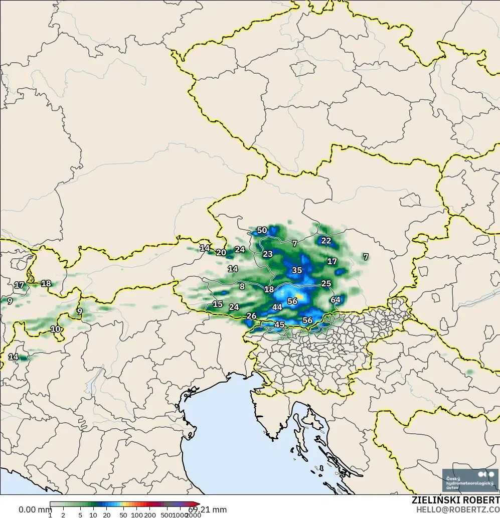 ALADIN CZ 2.3 km model - Austria, Pengumpulan Hujan