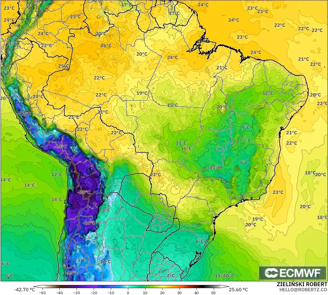 ECMWF IFS 0.25° model - Brazil, Takat Embun 2 m