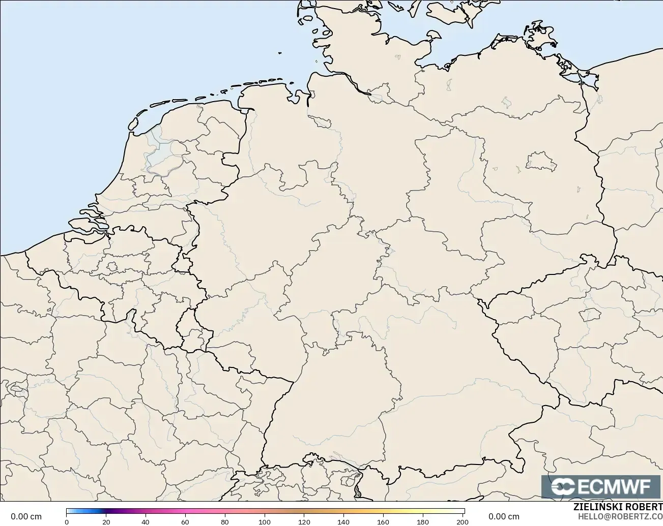 ECMWF IFS 0.25° model - Jerman, Ketebalan Salji