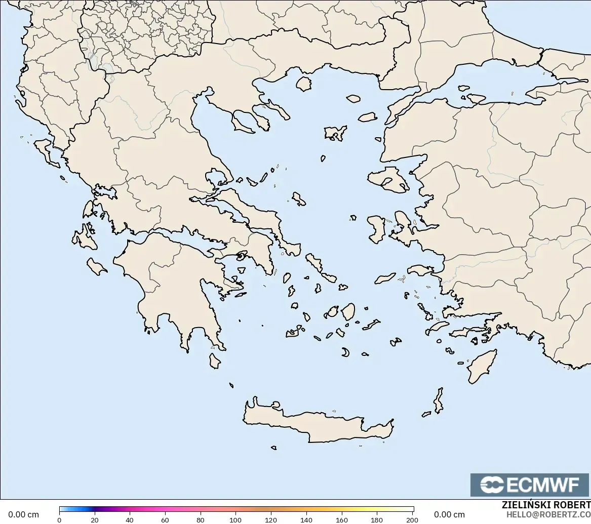 ECMWF IFS 0.25° model - Yunani, Ketebalan Salji