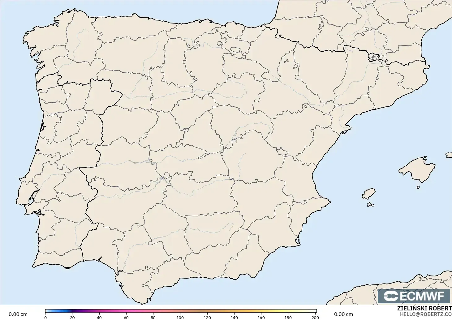 ECMWF IFS 0.25° model - Sepanyol, Ketebalan Salji