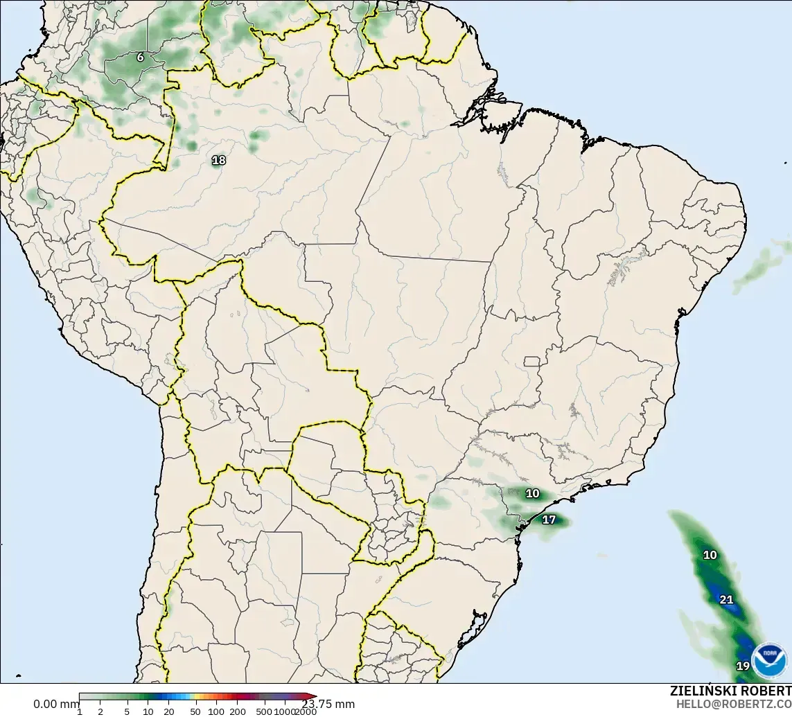 GFS model - Brazil, Pengumpulan Hujan