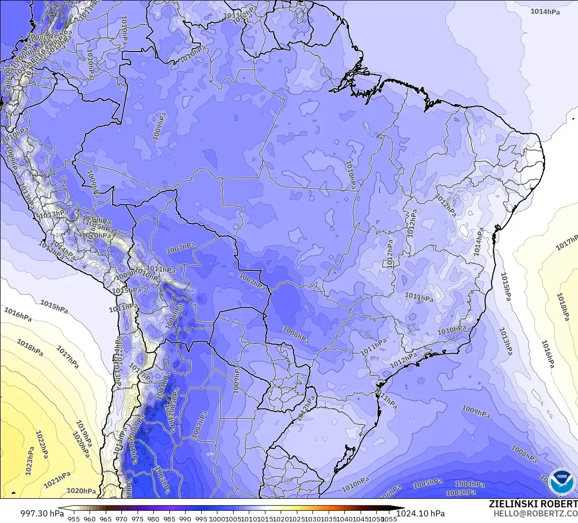 GFS model - Brazil, Tekanan
