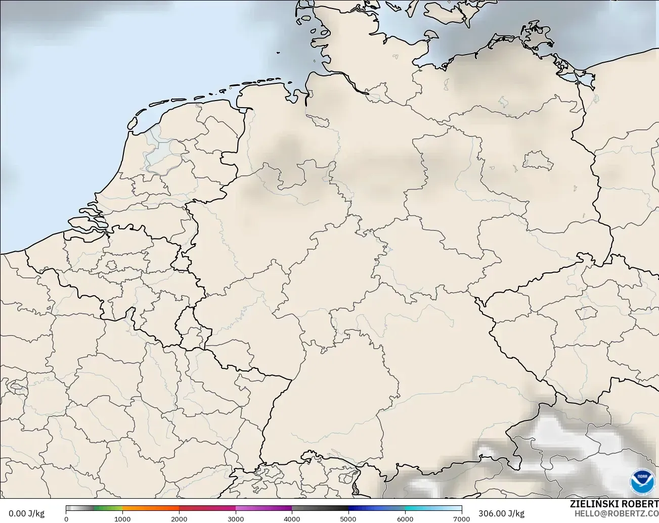 GFS model - Jerman, CAPE