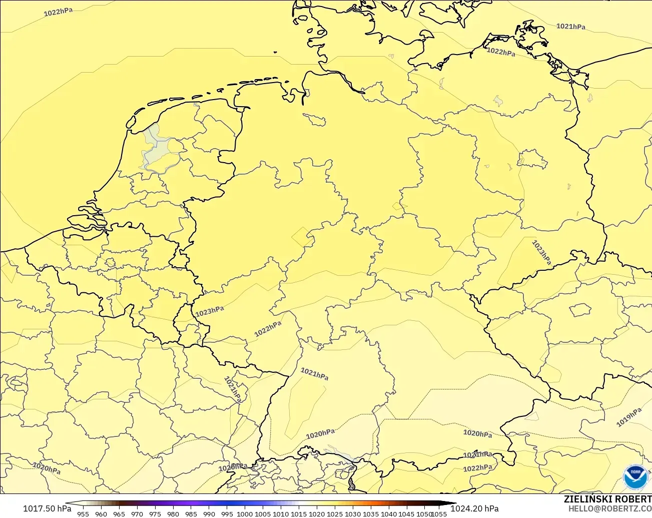 GFS model - Jerman, Tekanan