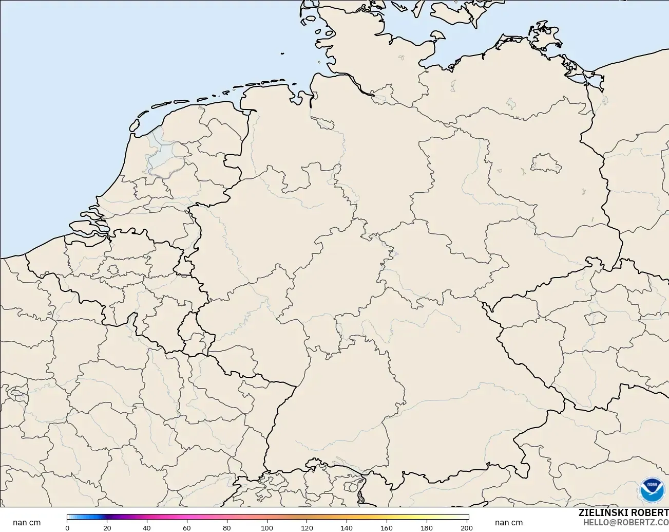 GFS model - Jerman, Ketebalan Salji