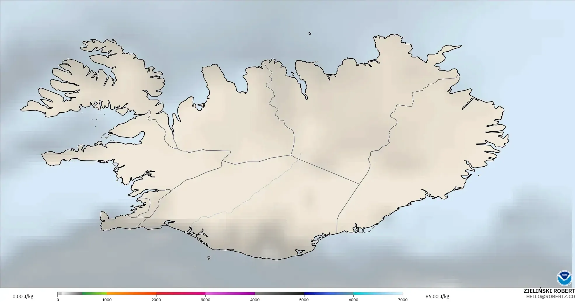 GFS model - Iceland, CAPE
