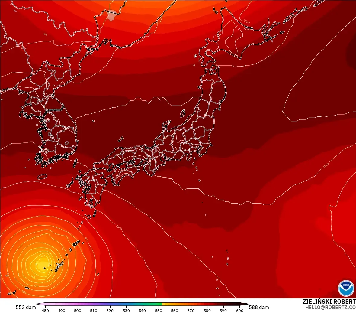 GFS model - Jepun, Ketinggian geopotensial pada 500 hPa