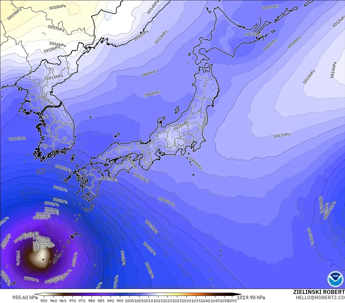 GFS model - Jepun, Tekanan