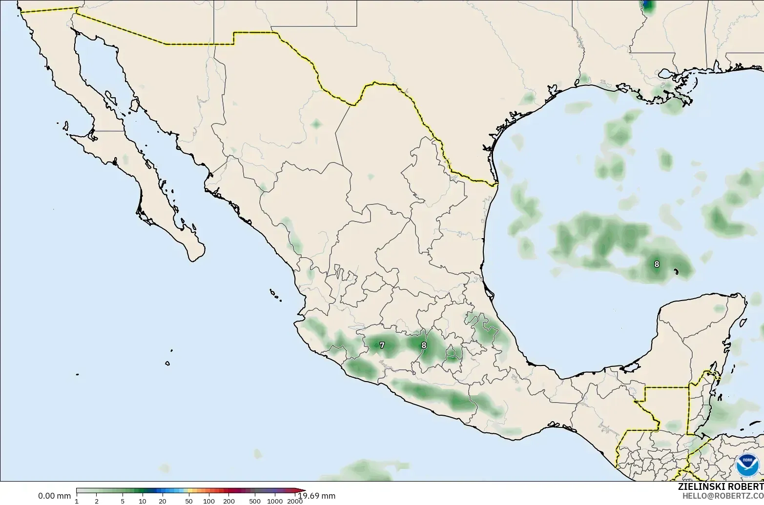 GFS model - Mexico, Pengumpulan Hujan
