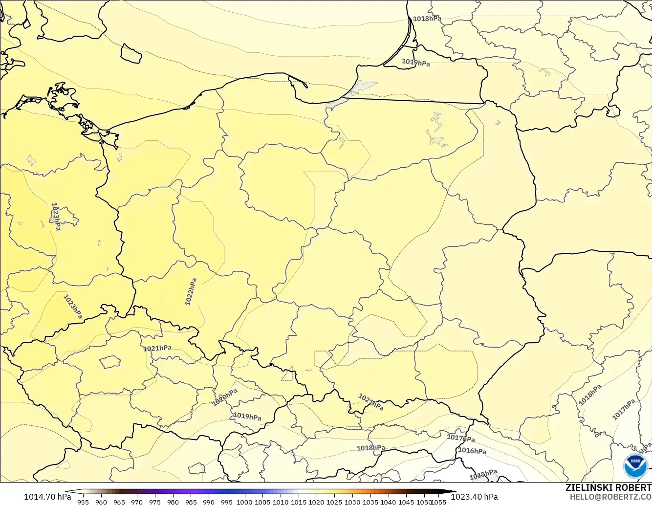 GFS model - Poland, Tekanan
