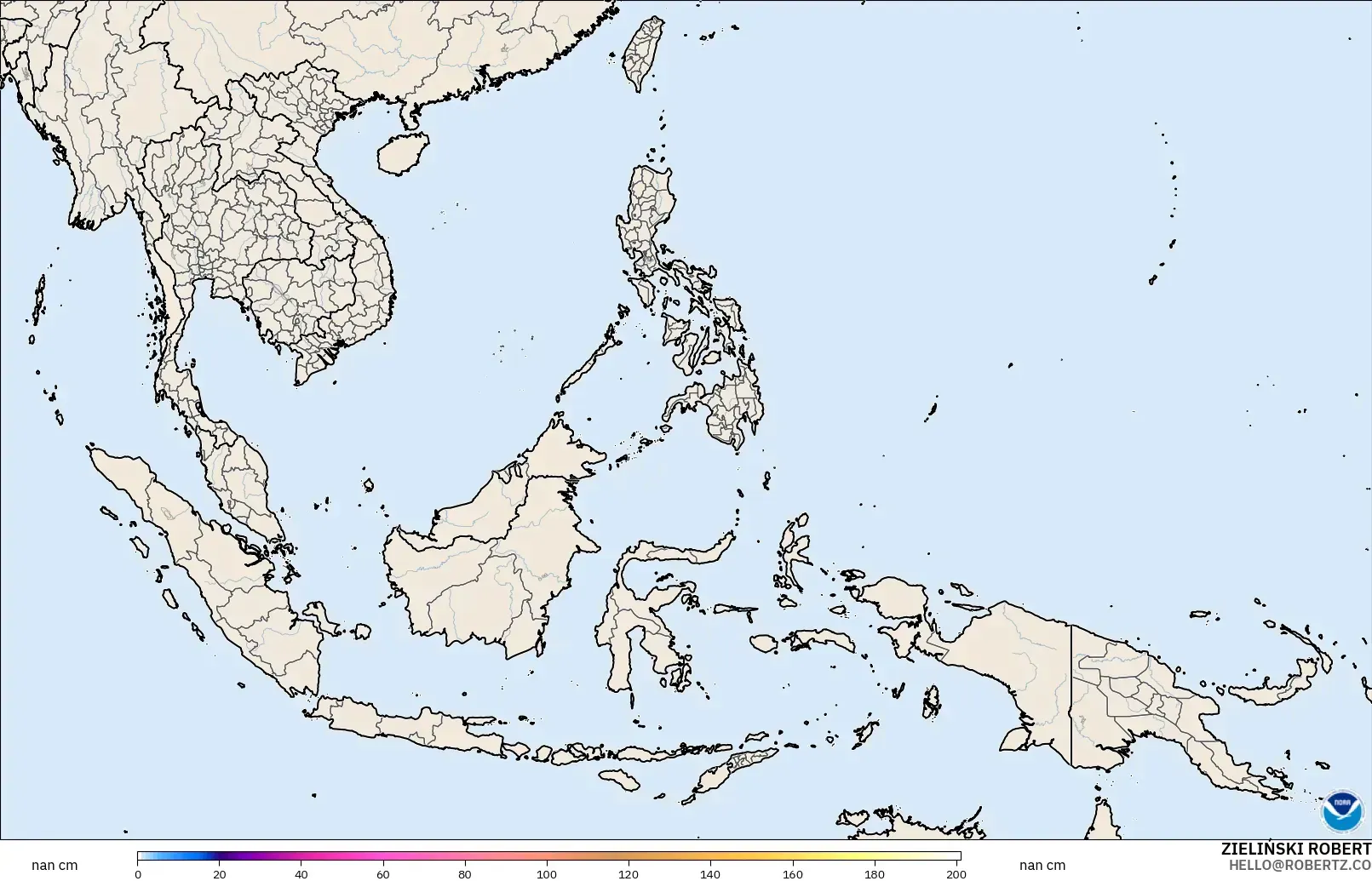 GFS model - Asia Tenggara, Ketebalan Salji