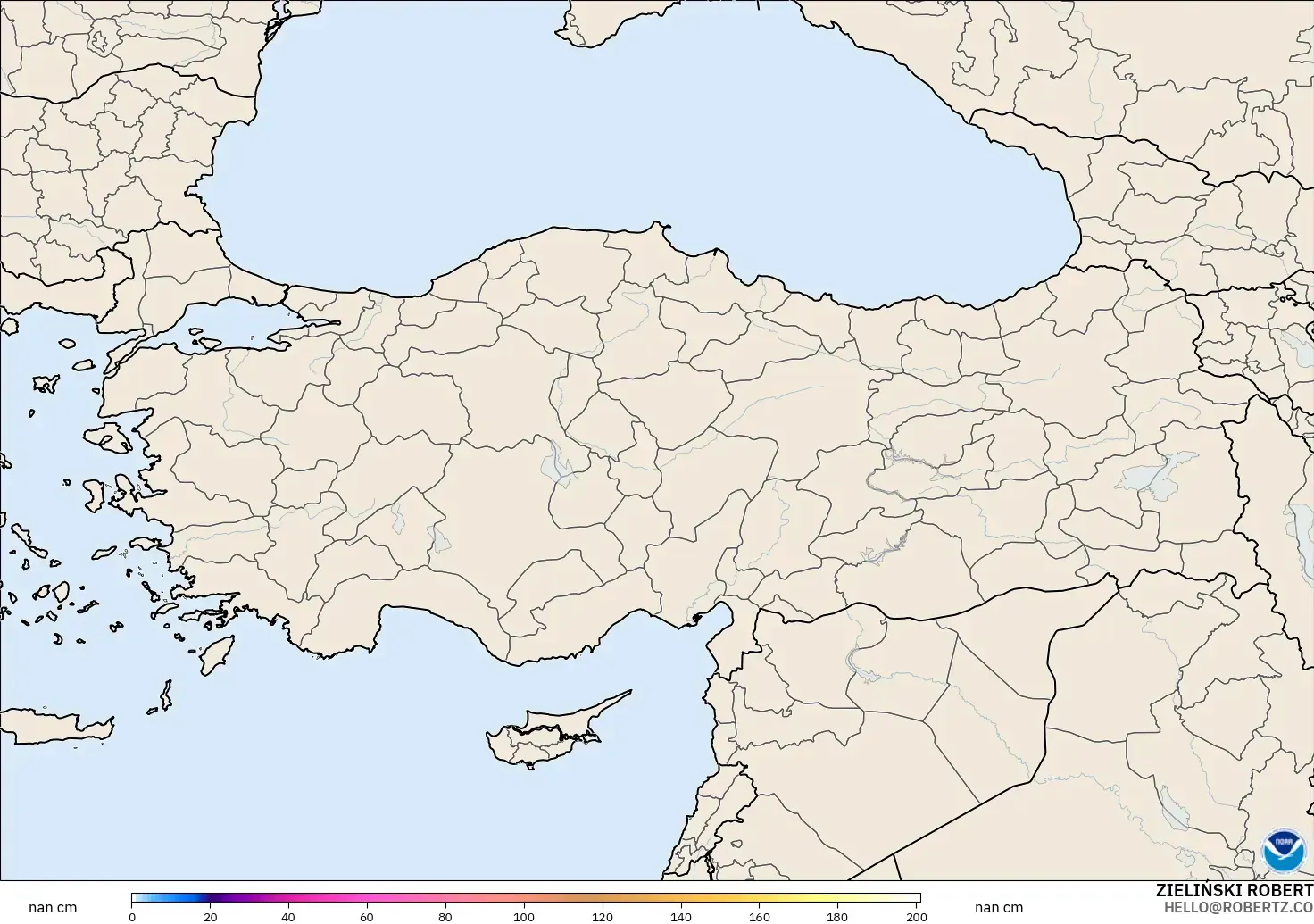 GFS model - Turki, Ketebalan Salji