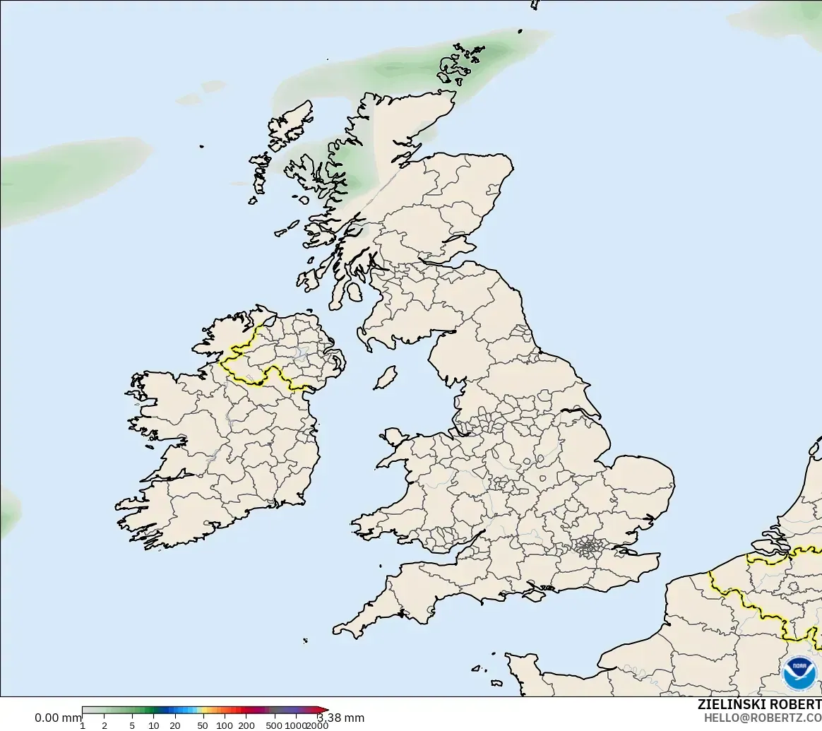 GFS model - United Kingdom, Pengumpulan Hujan