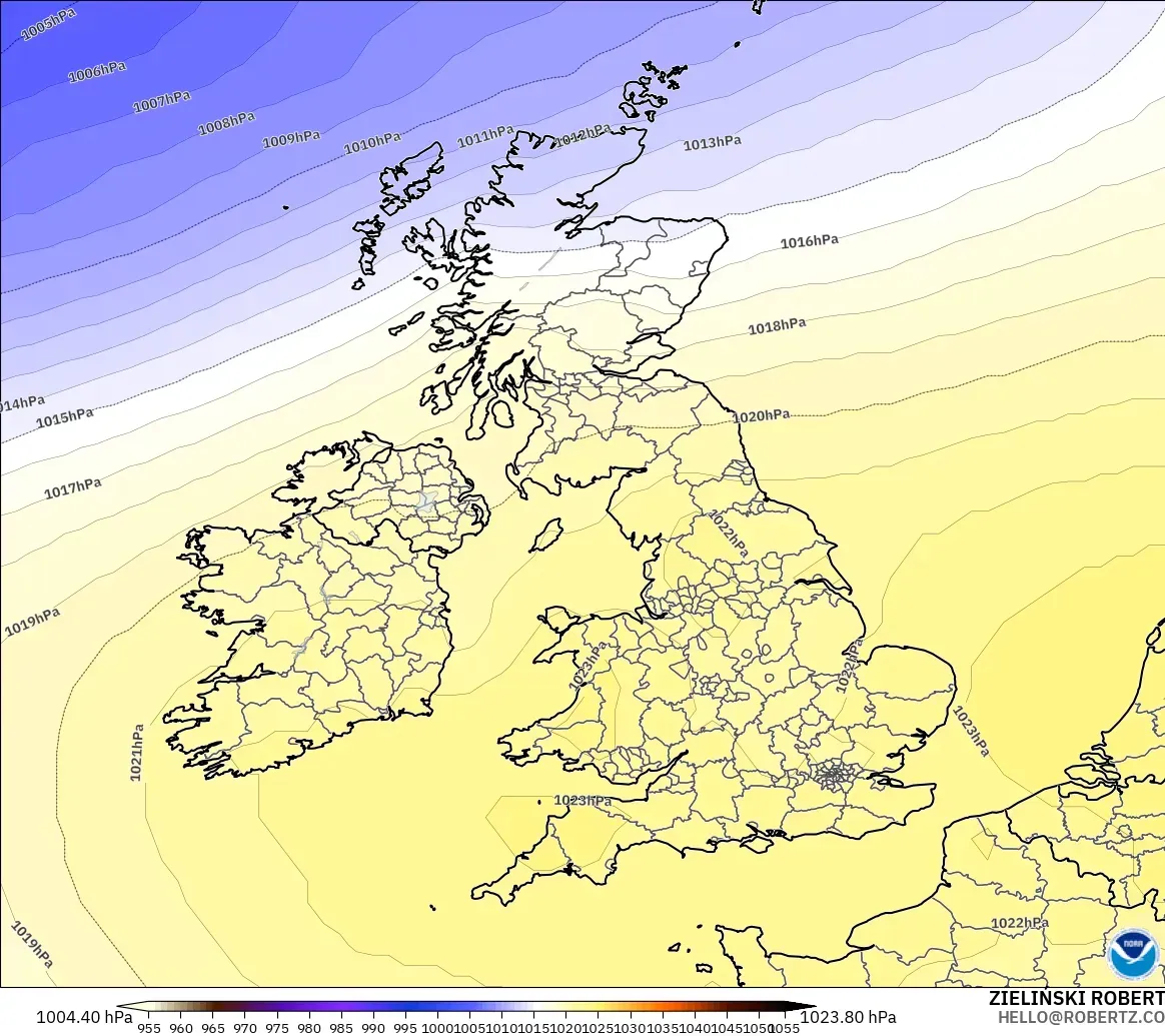GFS model - United Kingdom, Tekanan