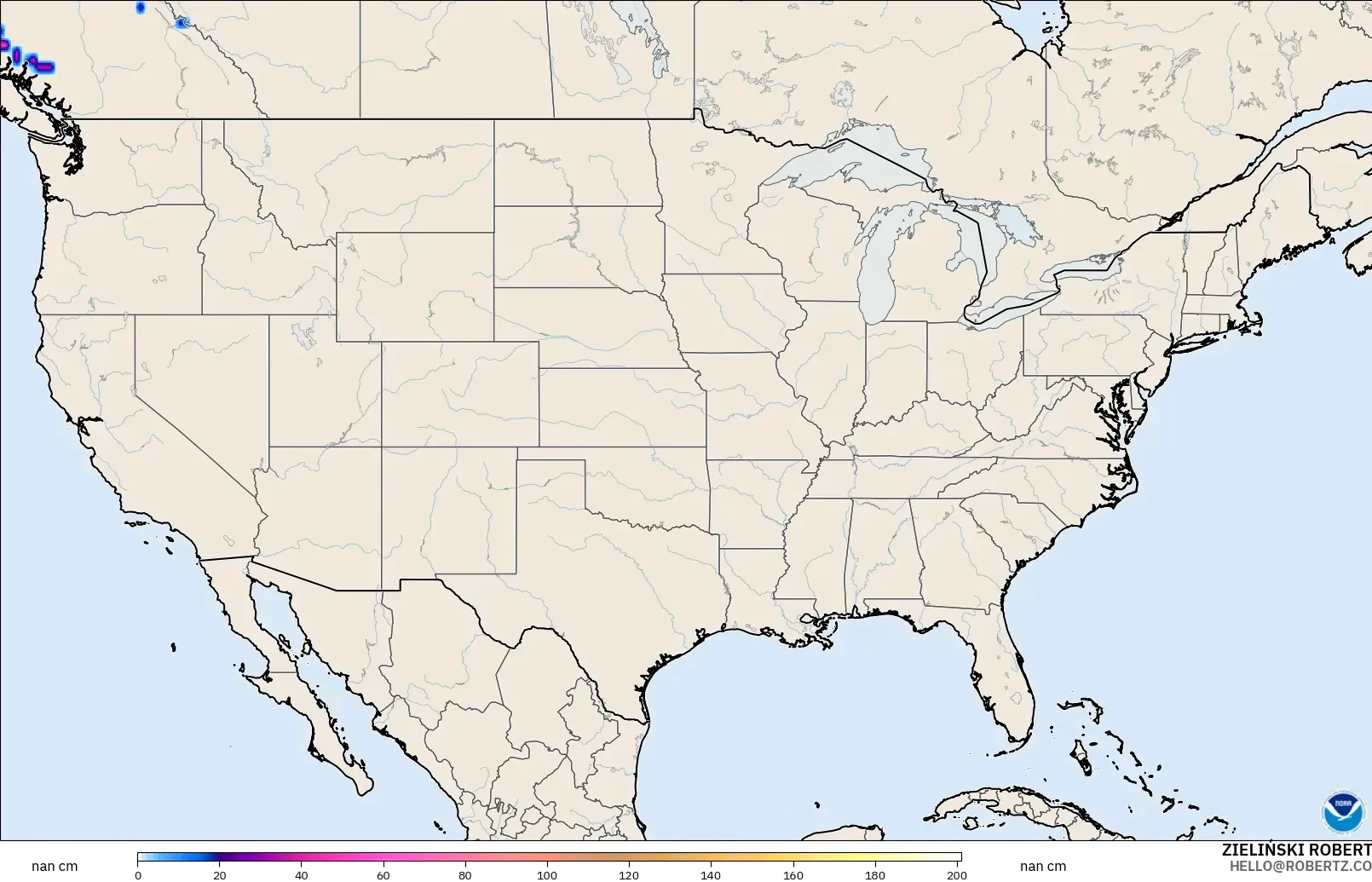 GFS model - Amerika Syarikat, Ketebalan Salji