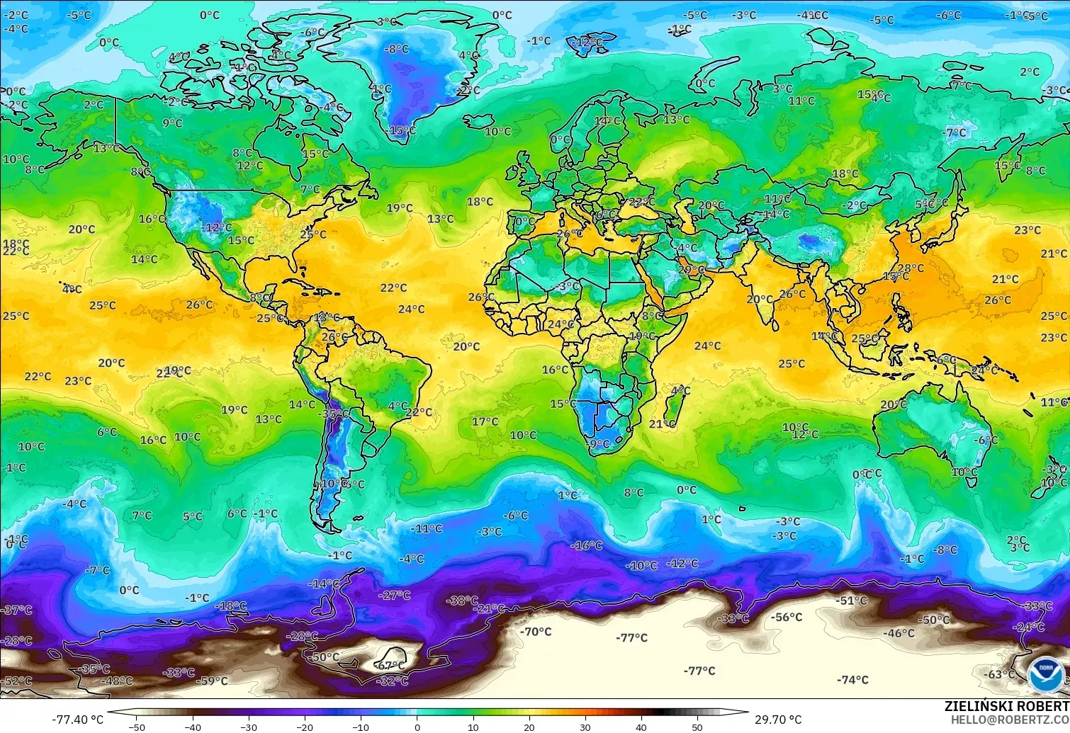GFS model - Dunia, Takat Embun 2 m