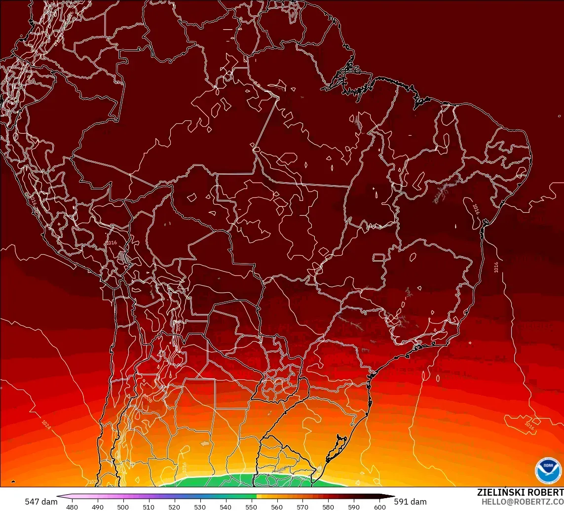 GFS model - Brazil, Ketinggian geopotensial pada 500 hPa