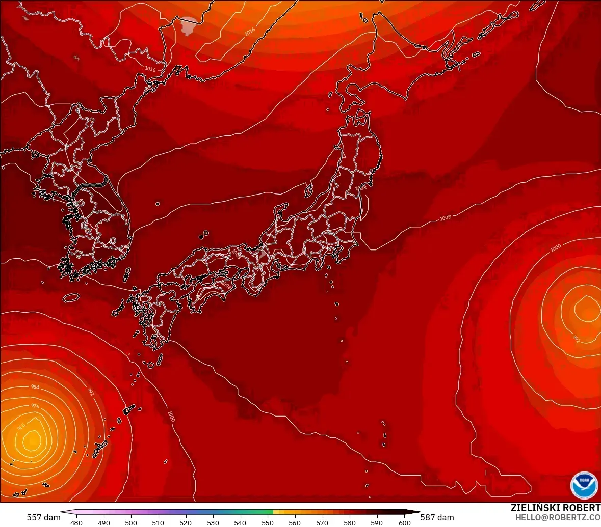 GFS model - Jepun, Ketinggian geopotensial pada 500 hPa