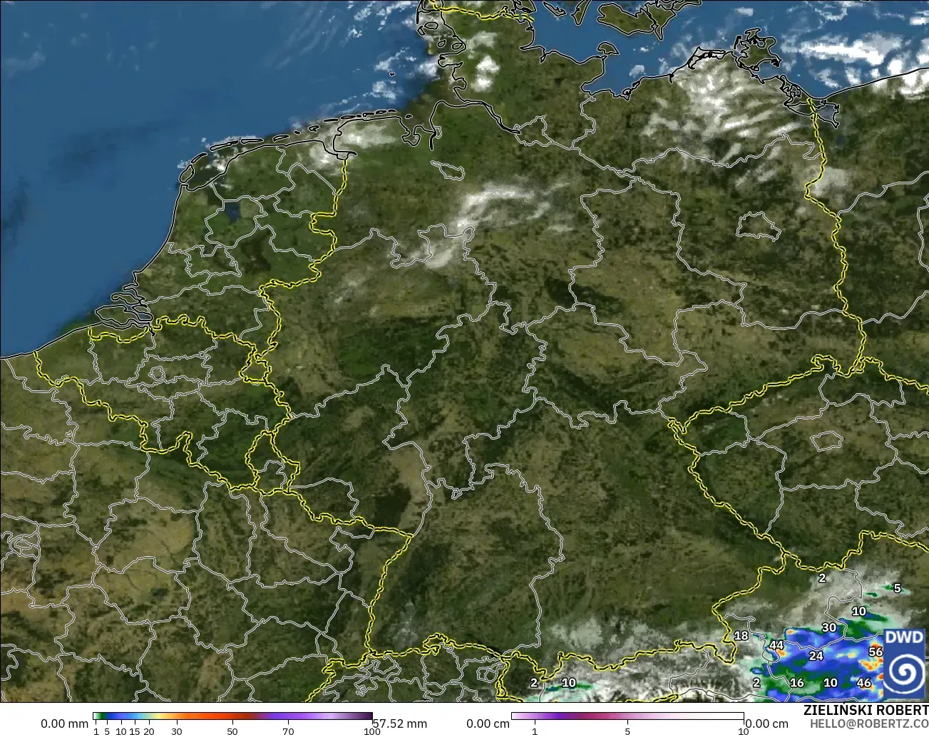 ICON Jerman 2 km model - Jerman, Hujan, Awan dan Tekanan