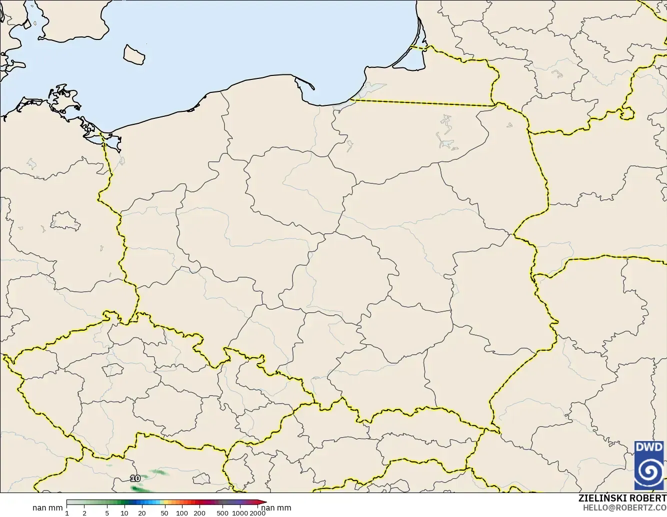 ICON Jerman 2 km model - Poland, Pengumpulan Hujan