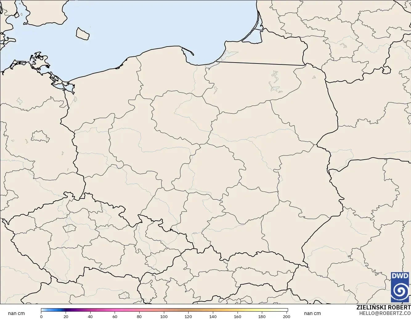 ICON Jerman 2 km model - Poland, Ketebalan Salji