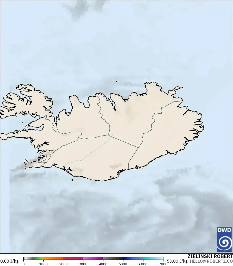ICON model - Iceland, CAPE