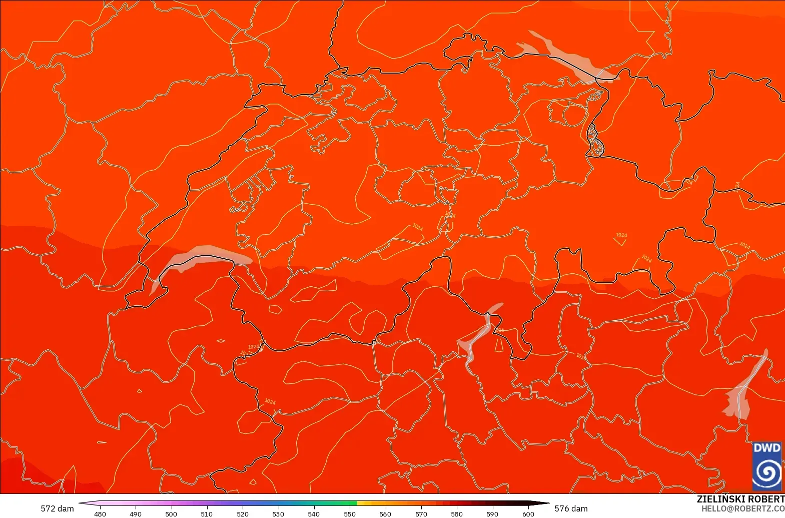 ICON model - Switzerland, Ketinggian geopotensial pada 500 hPa