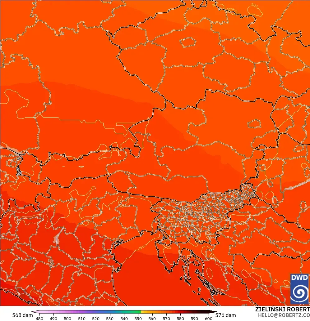 ICON model - Austria, Ketinggian geopotensial pada 500 hPa
