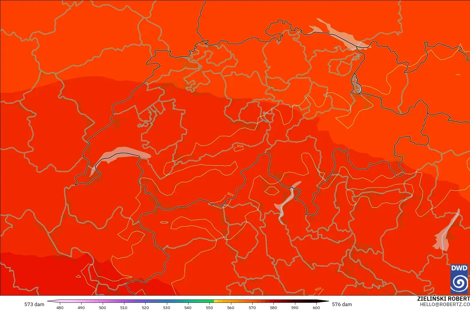 ICON model - Switzerland, Ketinggian geopotensial pada 500 hPa